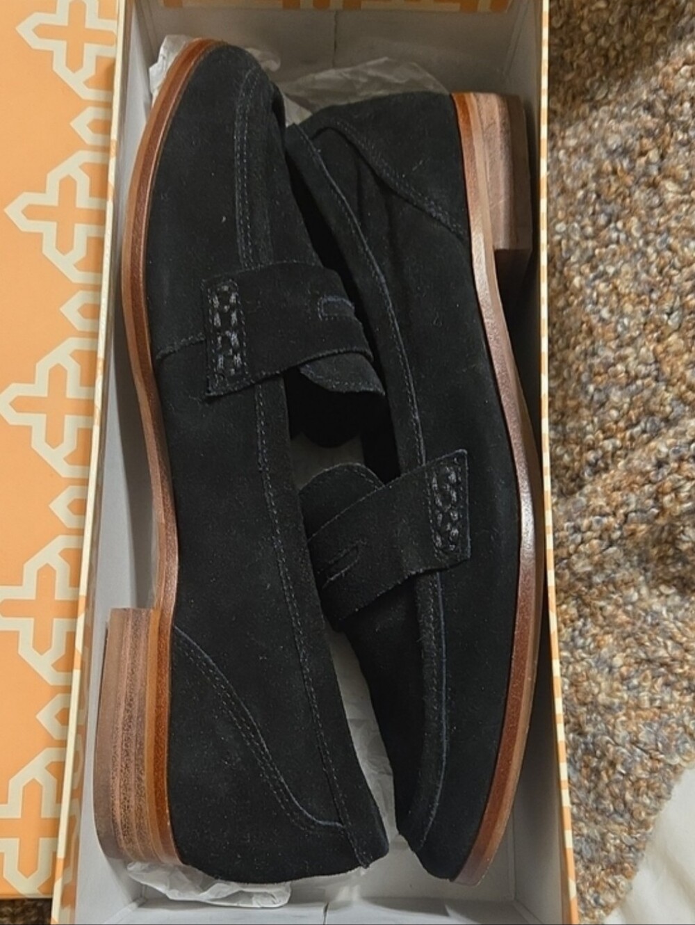 Gianni Bini Black Suede Classic Penny Loafers Sz 8.5 NWT